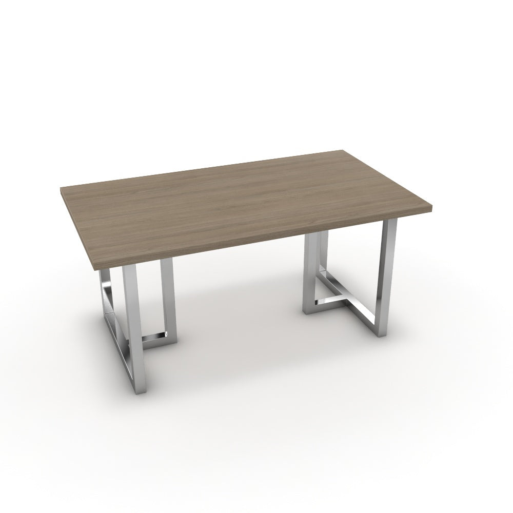 Étkezőasztal - Asara króm lábbal - Szürke Vicenza tölgy, méret: 160x90