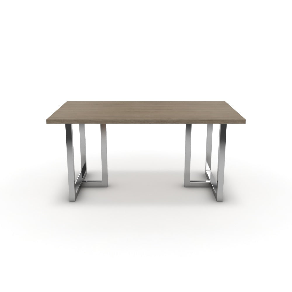 Étkezőasztal - Asara króm lábbal - Szürke Vicenza tölgy, méret: 160x90