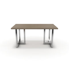 Étkezőasztal - Asara króm lábbal - Szürke Vicenza tölgy, méret: 160x90