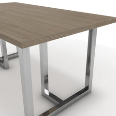 Étkezőasztal - Asara króm lábbal - Szürke Vicenza tölgy, méret: 160x90