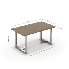 Étkezőasztal - Asara króm lábbal - Szürke Vicenza tölgy, méret: 160x90