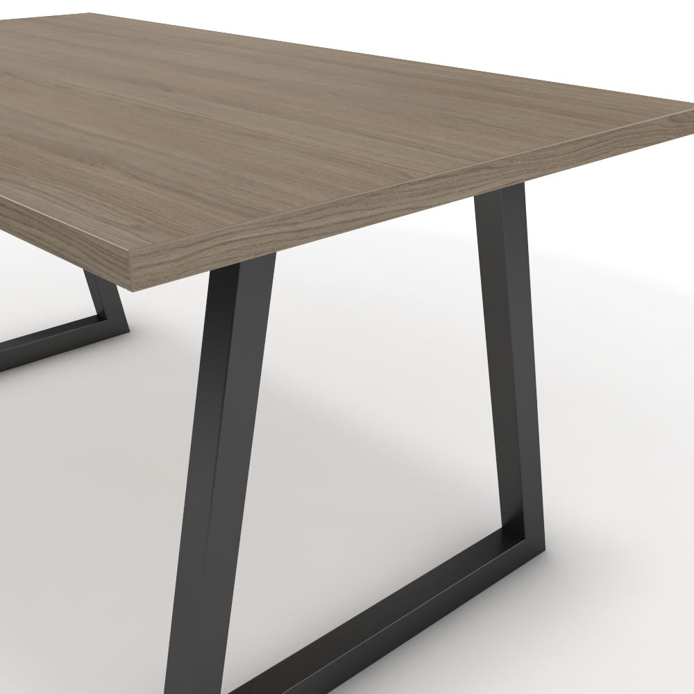 Étkezőasztal - Bala fekete lábbal - Szürke Vicenza tölgy, méret: 160x90