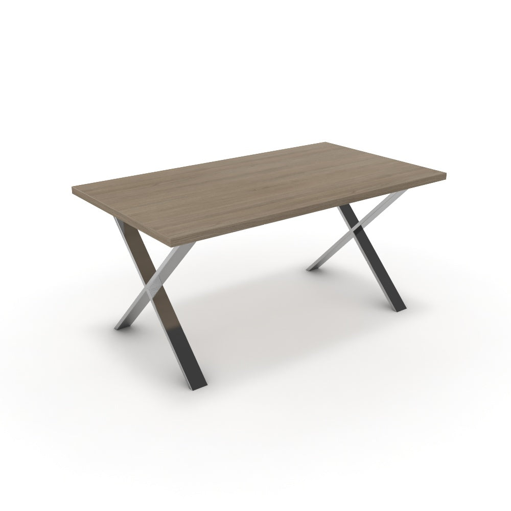 Étkezőasztal - Préma króm lábbal - Szürke Vicenza tölgy, méret: 160x90