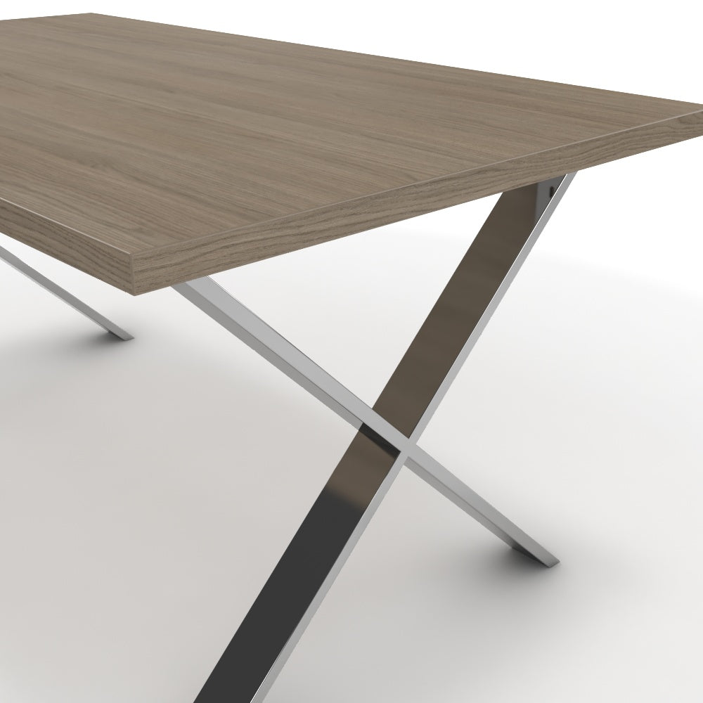 Étkezőasztal - Préma króm lábbal - Szürke Vicenza tölgy, méret: 160x90