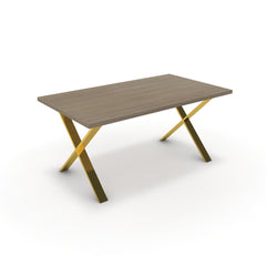 Étkezőasztal - Préma arany lábbal - Szürke Vicenza tölgy, méret: 160x90