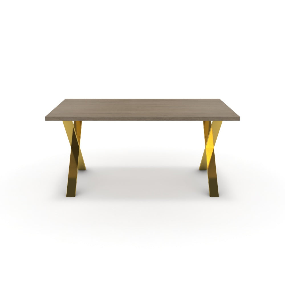 Étkezőasztal - Préma arany lábbal - Szürke Vicenza tölgy, méret: 160x90