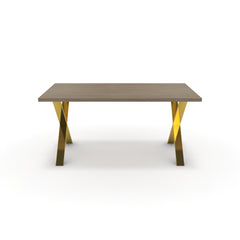 Étkezőasztal - Préma arany lábbal - Szürke Vicenza tölgy, méret: 160x90