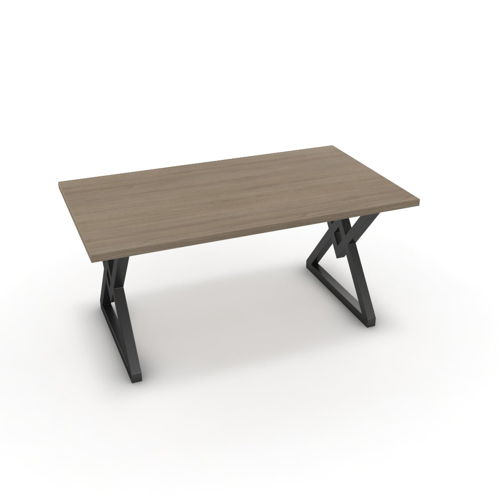 Étkezőasztal - Uttama fekete lábbal - Szürke Vicenza tölgy, méret: 160x90