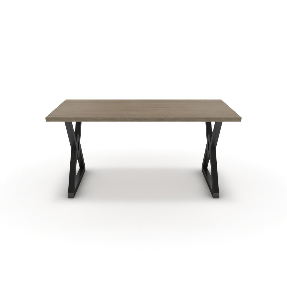 Étkezőasztal - Uttama fekete lábbal - Szürke Vicenza tölgy, méret: 160x90