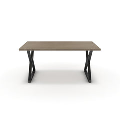 Étkezőasztal - Uttama fekete lábbal - Szürke Vicenza tölgy, méret: 160x90