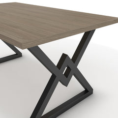 Étkezőasztal - Uttama fekete lábbal - Szürke Vicenza tölgy, méret: 160x90