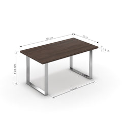 Étkezőasztal - Antara króm lábbal - Sötét rauna szil, méret: 160x90