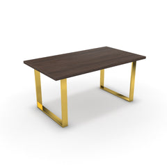 Étkezőasztal - Antara arany lábbal - Sötét rauna szil, méret: 160x90