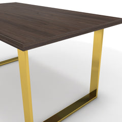 Étkezőasztal - Antara arany lábbal - Sötét rauna szil, méret: 160x90