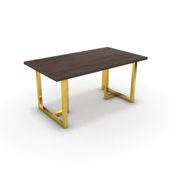 Étkezőasztal - Asara arany lábbal - Sötét rauna szil, méret: 160x90