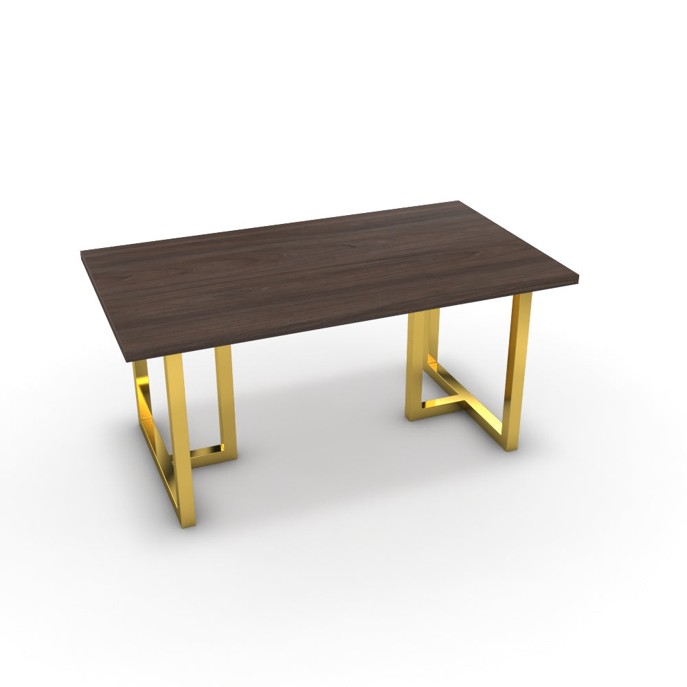 Étkezőasztal - Asara arany lábbal - Sötét rauna szil, méret: 160x90