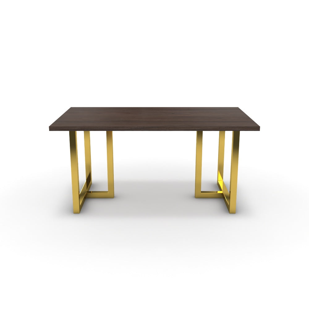 Étkezőasztal - Asara arany lábbal - Sötét rauna szil, méret: 160x90