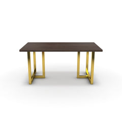 Étkezőasztal - Asara arany lábbal - Sötét rauna szil, méret: 160x90
