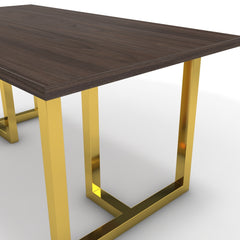 Étkezőasztal - Asara arany lábbal - Sötét rauna szil, méret: 160x90