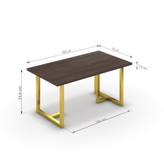 Étkezőasztal - Asara arany lábbal - Sötét rauna szil, méret: 160x90
