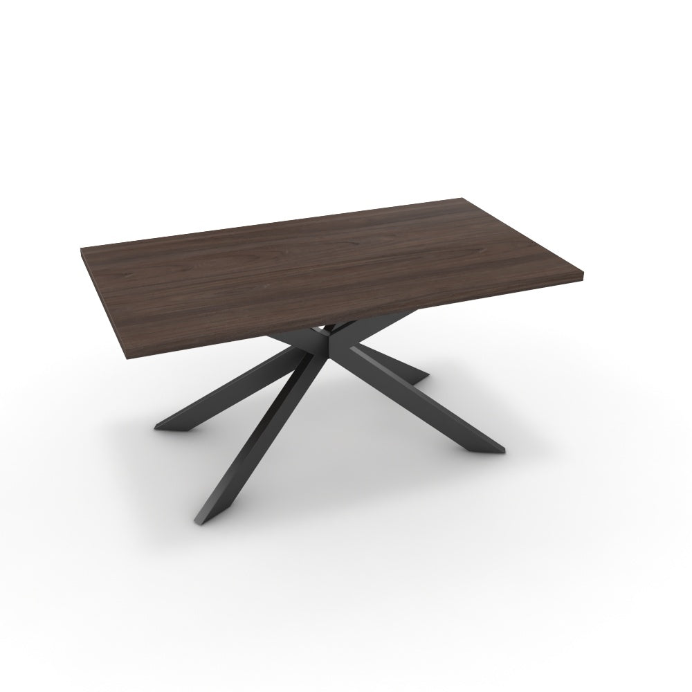 Étkezőasztal - Jama fekete lábbal - Sötét rauna szil, méret: 160x90