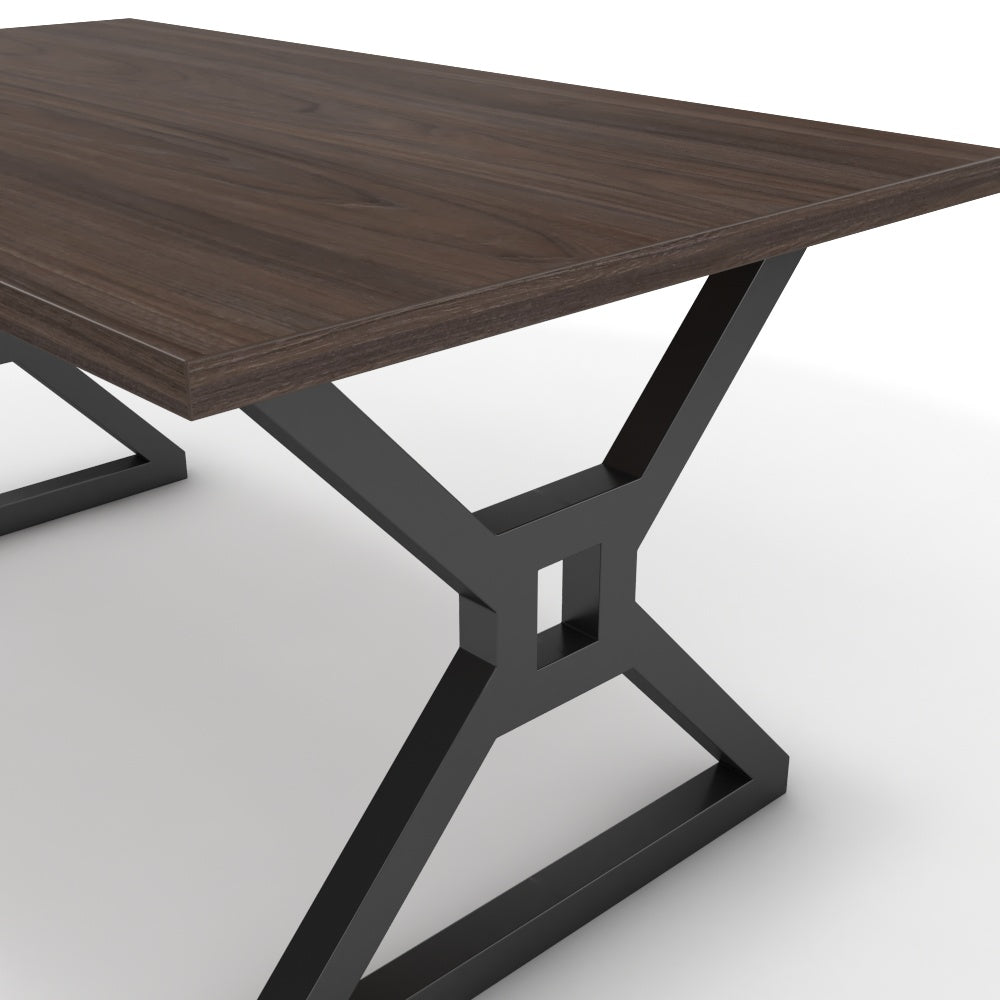 Étkezőasztal - Mandira fekete lábbal - Sötét rauna szil, méret: 160x90