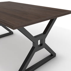 Étkezőasztal - Mandira fekete lábbal - Sötét rauna szil, méret: 160x90