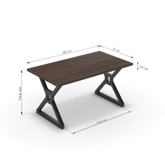 Étkezőasztal - Mandira fekete lábbal - Sötét rauna szil, méret: 160x90