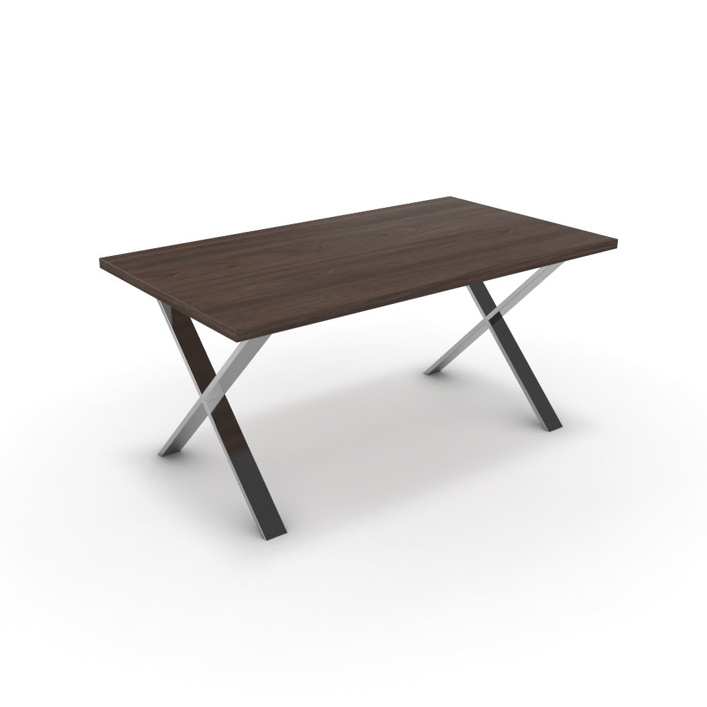 Étkezőasztal - Préma króm lábbal - Sötét rauna szil, méret: 160x90