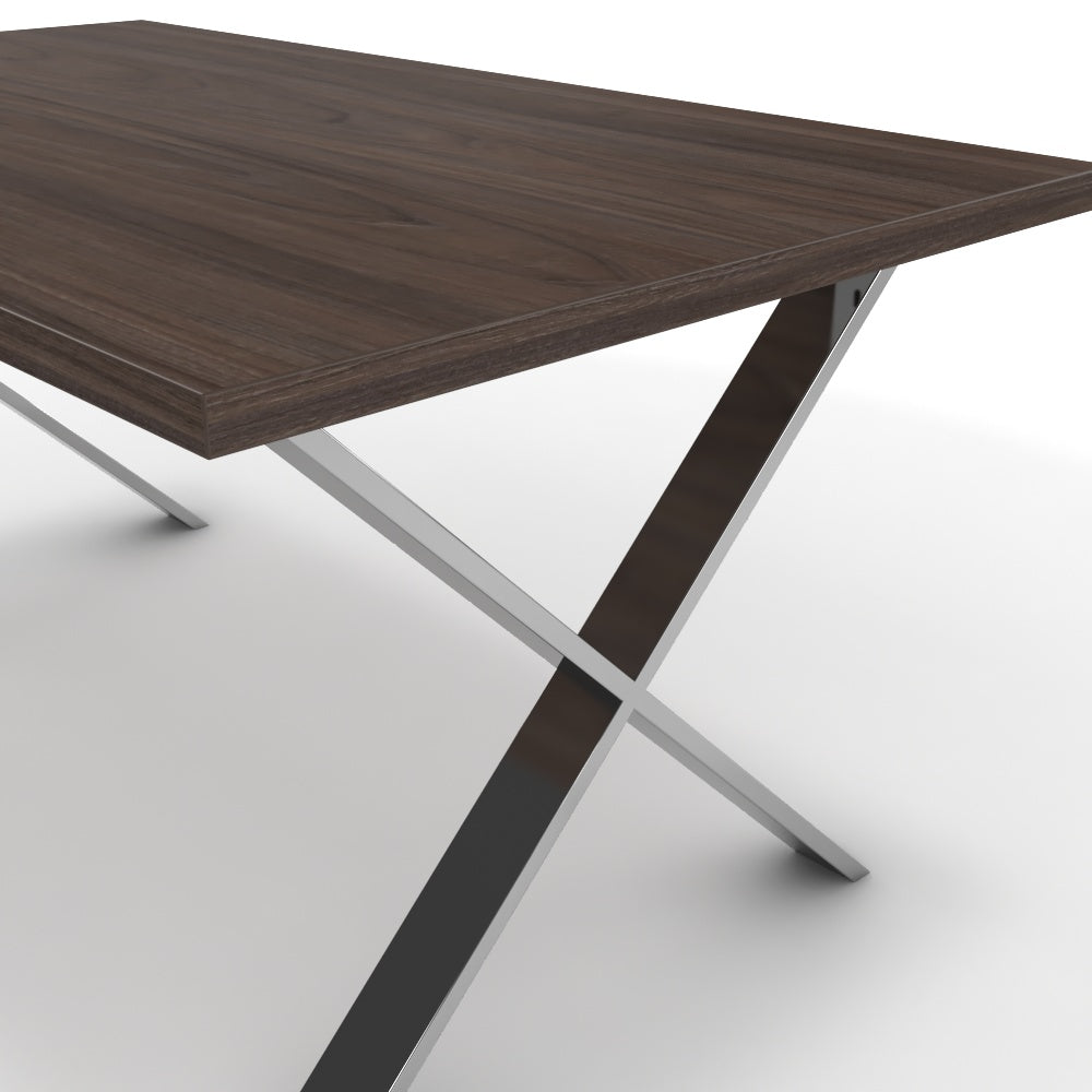 Étkezőasztal - Préma króm lábbal - Sötét rauna szil, méret: 160x90