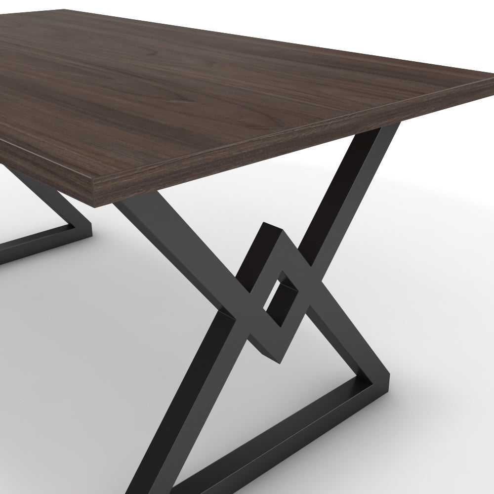 Étkezőasztal - Uttama fekete lábbal - Sötét rauna szil, méret: 160x90