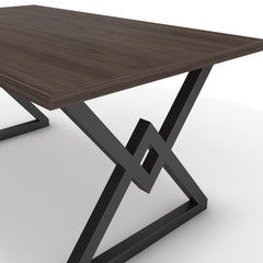 Étkezőasztal - Uttama fekete lábbal - Sötét rauna szil, méret: 160x90