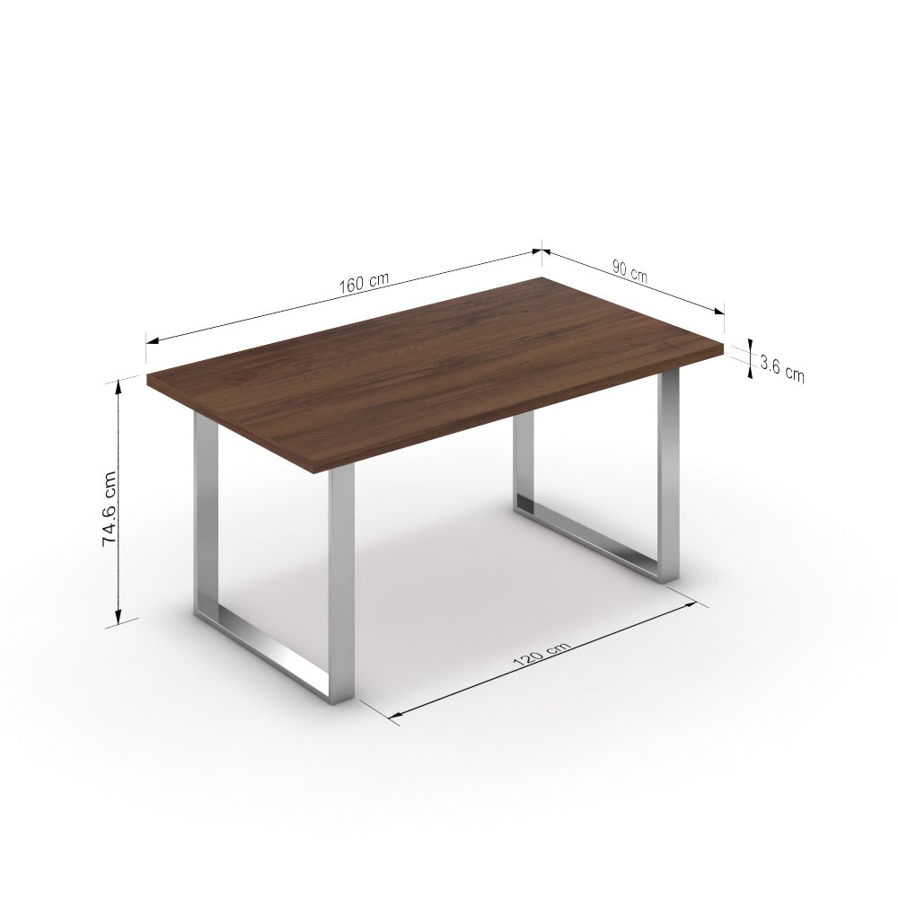 Étkezőasztal - Antara króm lábbal - Mogyoró, méret: 160x90