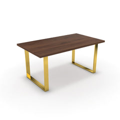 Étkezőasztal - Antara arany lábbal - Mogyoró, méret: 160x90