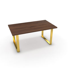 Étkezőasztal - Antara arany lábbal - Mogyoró, méret: 160x90