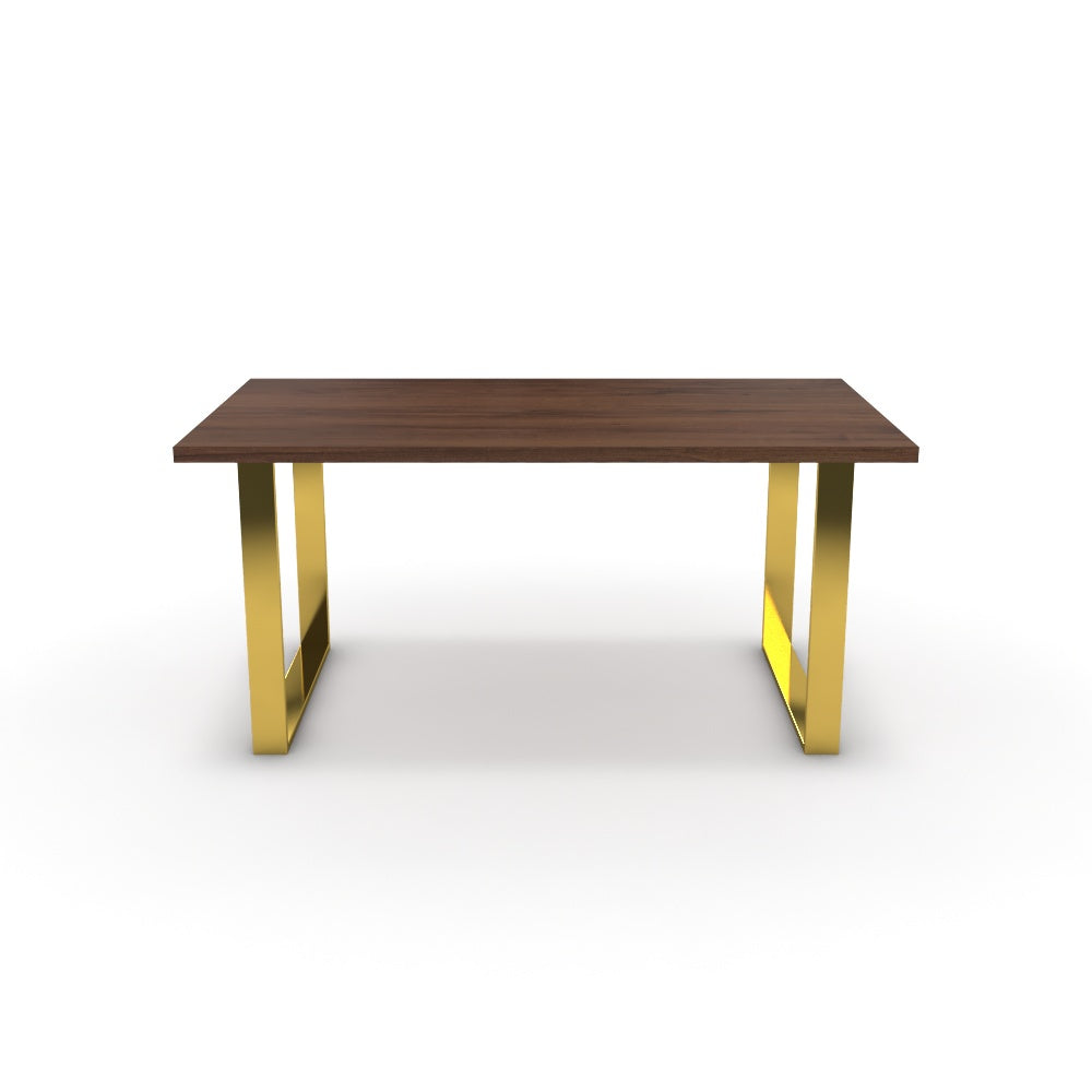 Étkezőasztal - Antara arany lábbal - Mogyoró, méret: 160x90