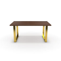 Étkezőasztal - Antara arany lábbal - Mogyoró, méret: 160x90