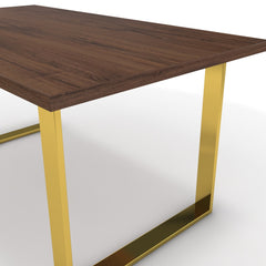 Étkezőasztal - Antara arany lábbal - Mogyoró, méret: 160x90