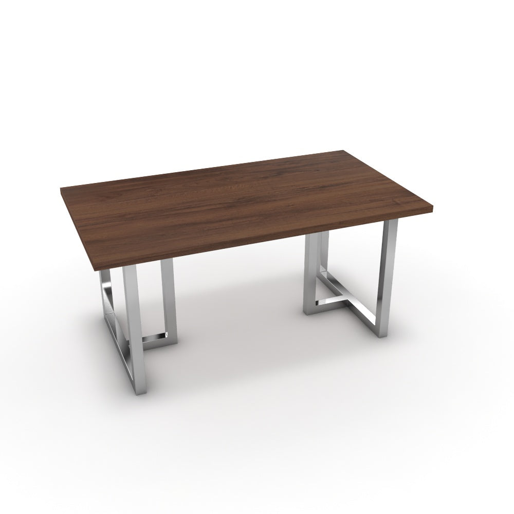 Étkezőasztal - Asara króm lábbal - Mogyoró, méret: 160x90