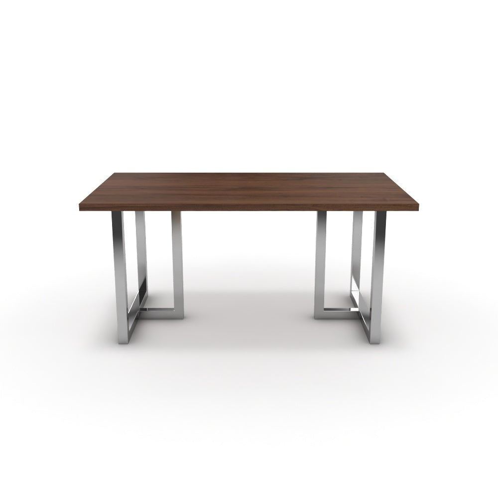 Étkezőasztal - Asara króm lábbal - Mogyoró, méret: 160x90