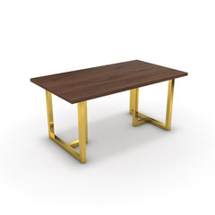 Étkezőasztal - Asara arany lábbal - Mogyoró, méret: 160x90