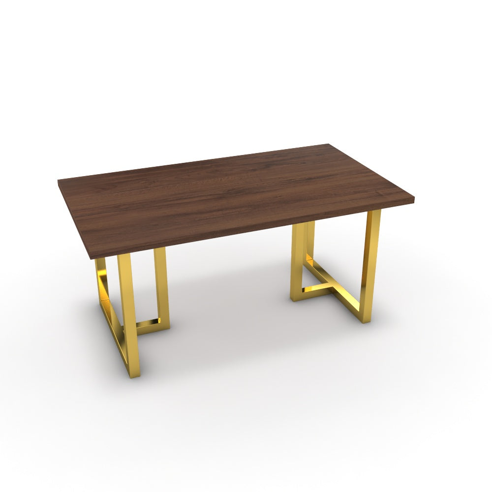Étkezőasztal - Asara arany lábbal - Mogyoró, méret: 160x90