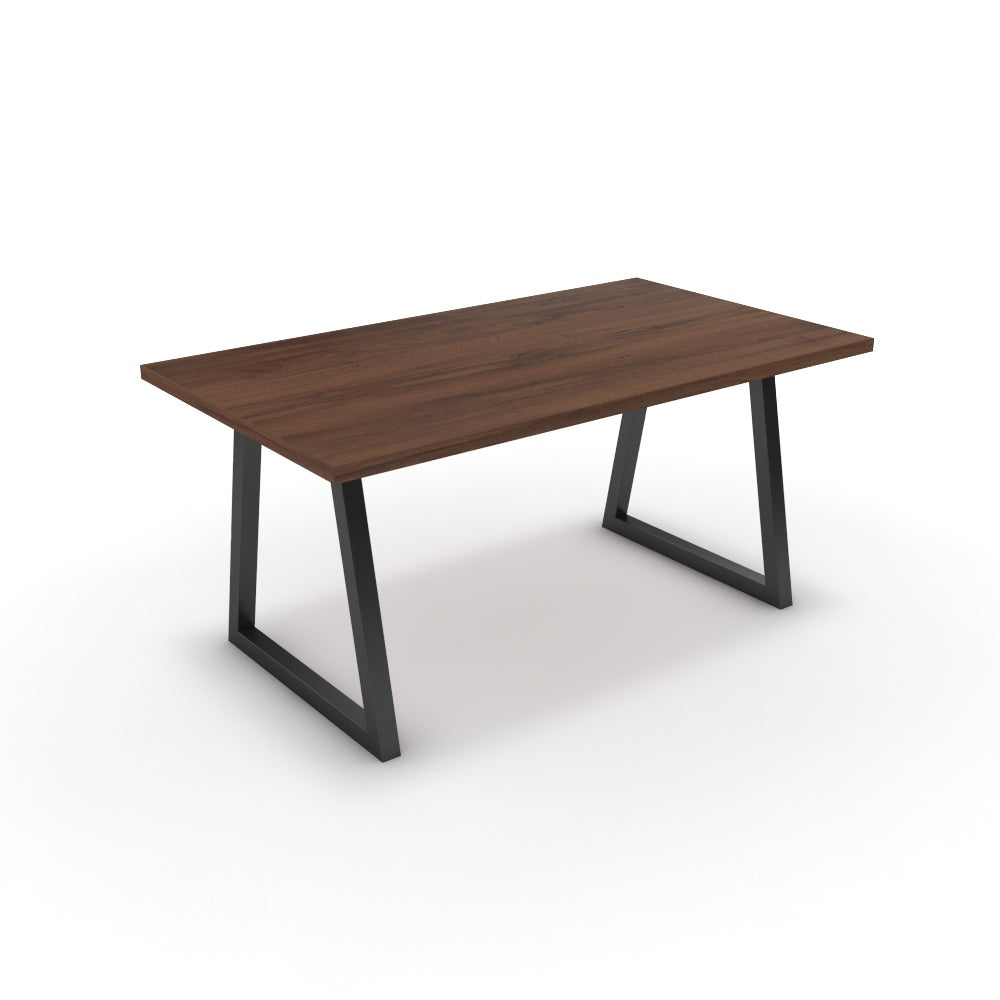 Étkezőasztal - Bala fekete lábbal - Mogyoró, méret: 160x90