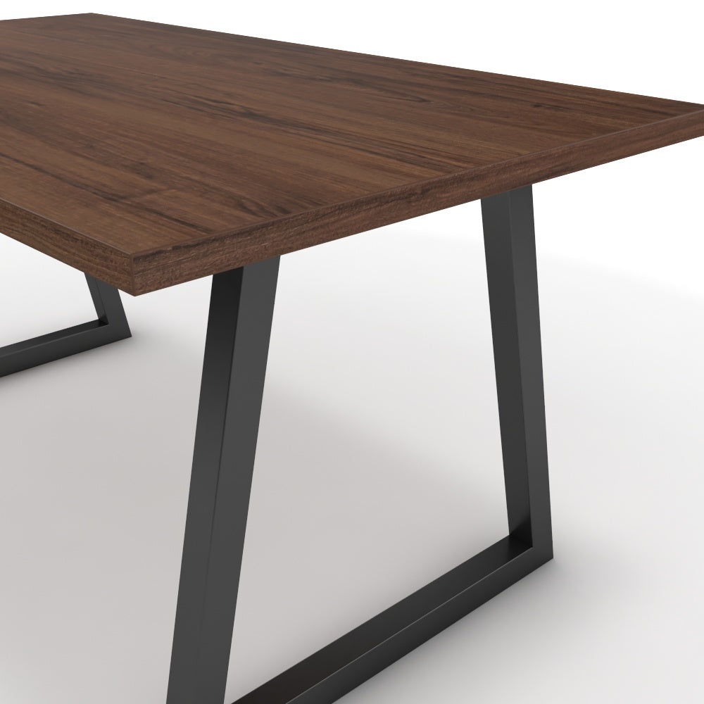 Étkezőasztal - Bala fekete lábbal - Mogyoró, méret: 160x90