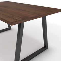 Étkezőasztal - Bala fekete lábbal - Mogyoró, méret: 160x90