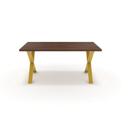 Étkezőasztal - Préma festett arany lábbal - Mogyoró, méret: 160x90