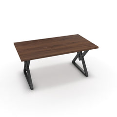 Étkezőasztal - Uttama fekete lábbal - Mogyoró, méret: 160x90