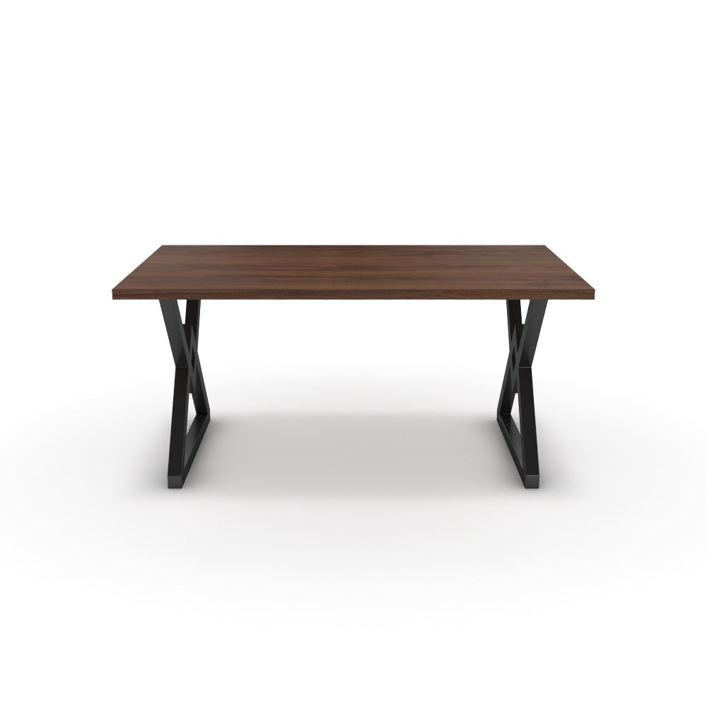 Étkezőasztal - Uttama fekete lábbal - Mogyoró, méret: 160x90