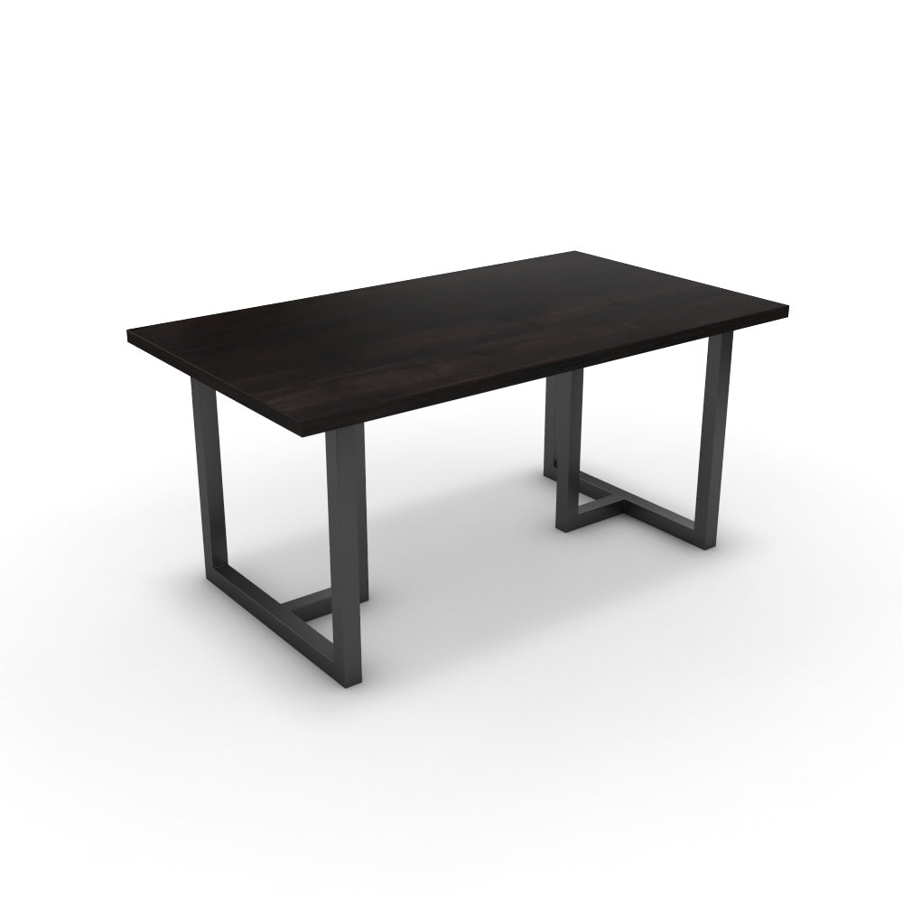 Étkezőasztal - Asara fekete lábbal - Füstölt dió, méret: 160x90