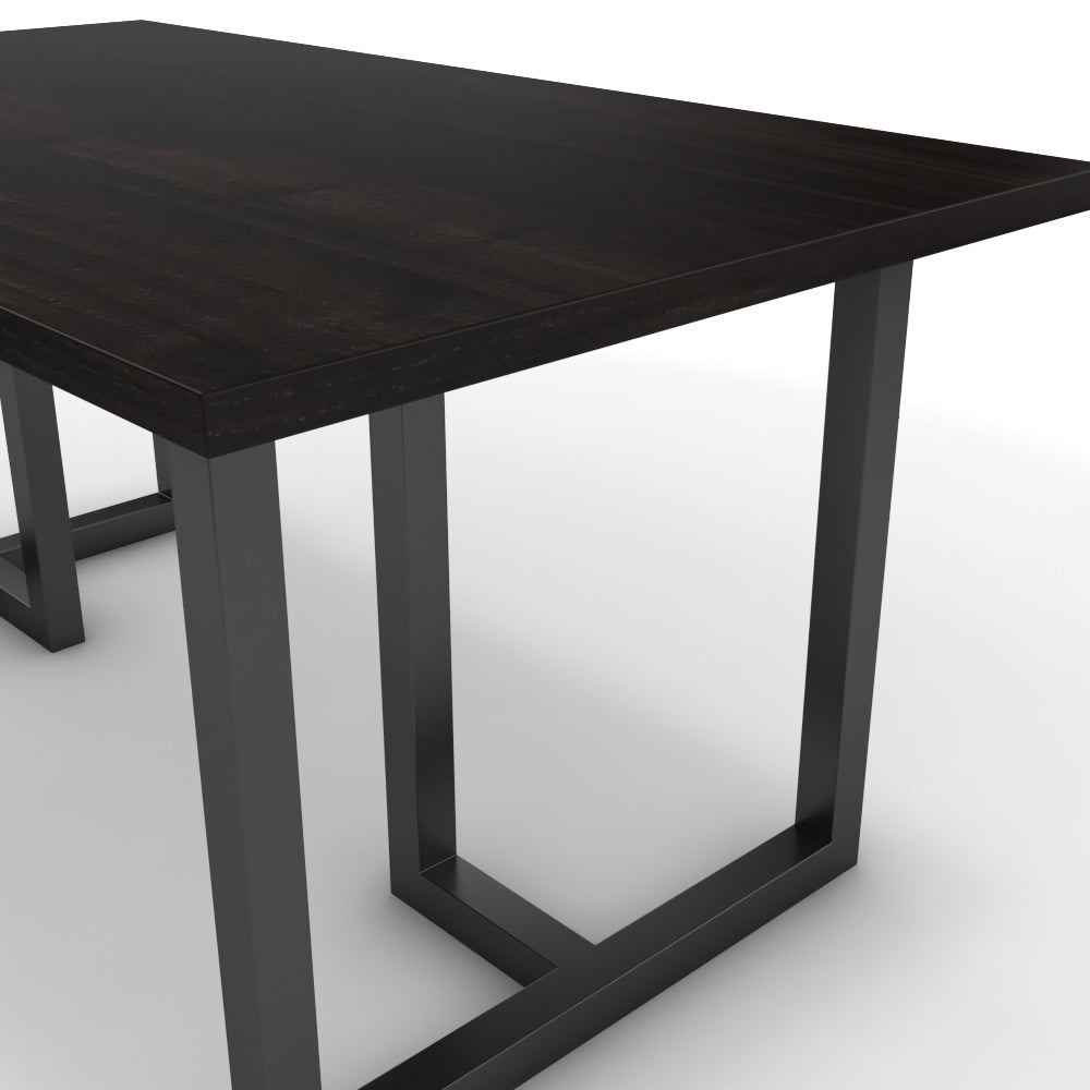 Étkezőasztal - Asara fekete lábbal - Füstölt dió, méret: 160x90